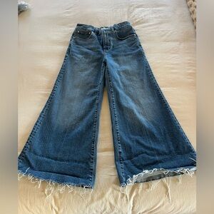 Madewell Flared Wide-Leg Blue Jeans